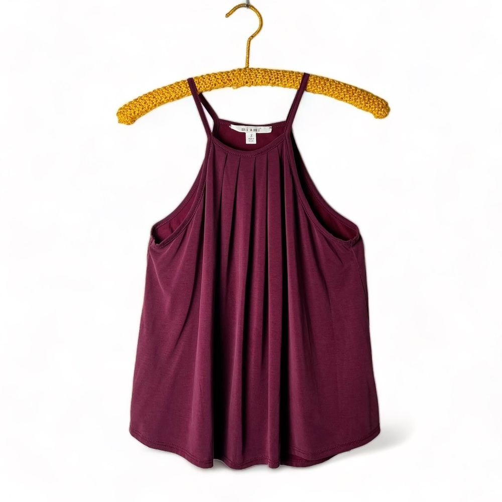 Miami - Burgundy‎ Halter Tank Top - Sz. S